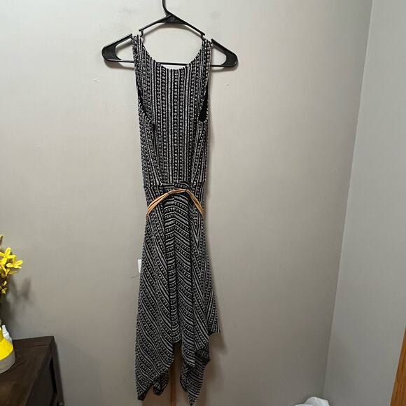 Boho Midi Dress Flowy Handkerchief Dress Hem Festival Vibes Earthy Tones 0 Small - Picture 8 of 11